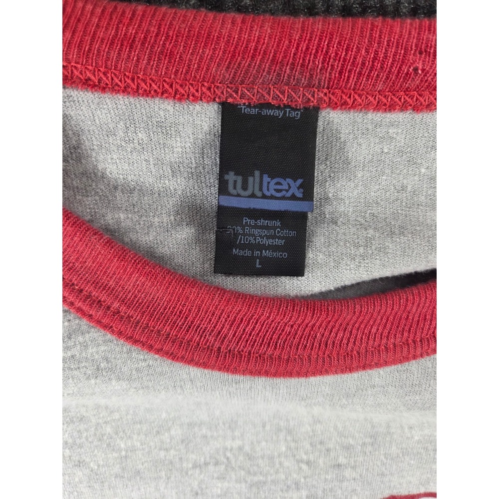 Tultex Alabama Roll Tide Roll Raglan Baseball Tee Gray Red Large 2427 - Picture 2 of 5